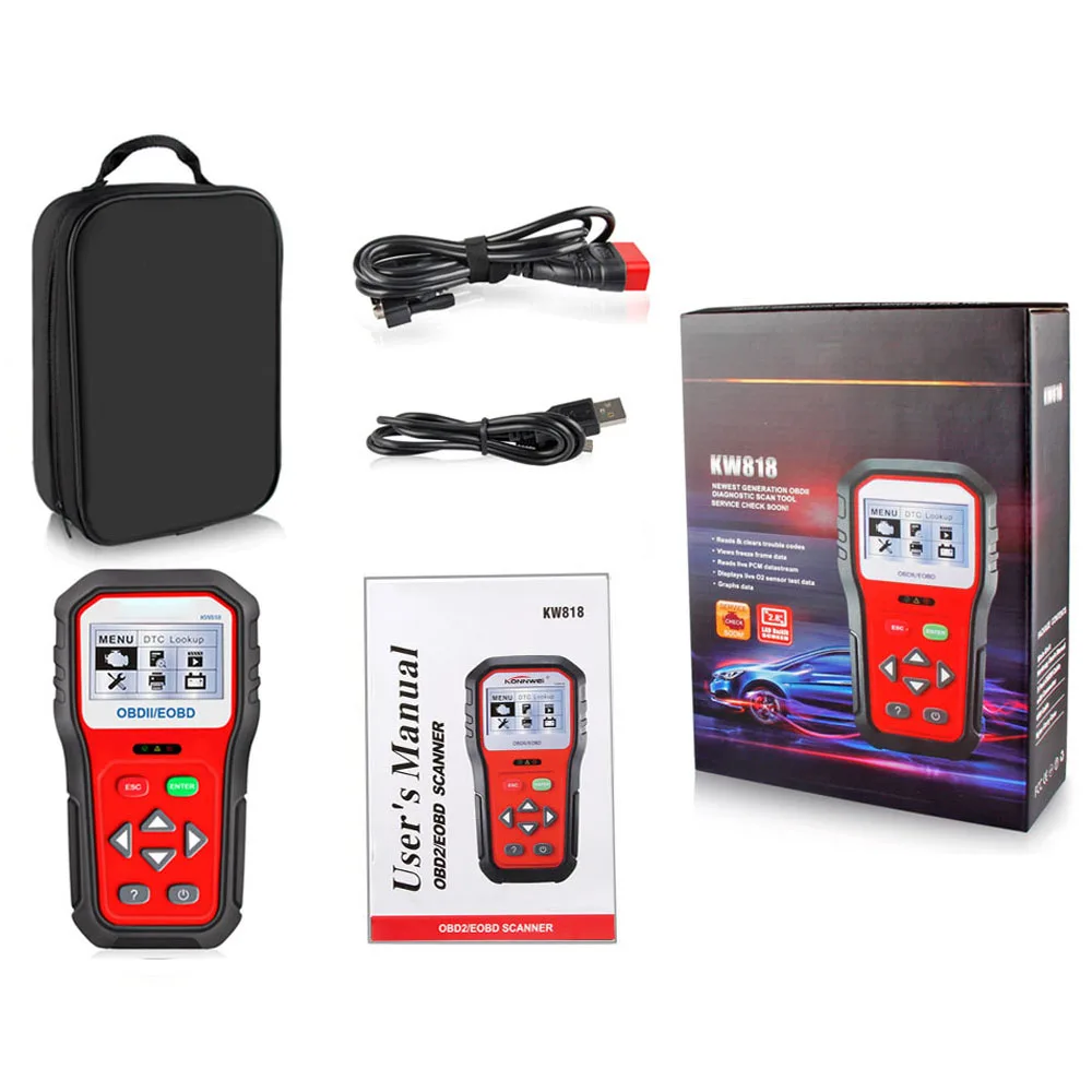Усовершенствованный диагностический сканер OBDII ODB2 EOBD для автомобиля 12 В тестер