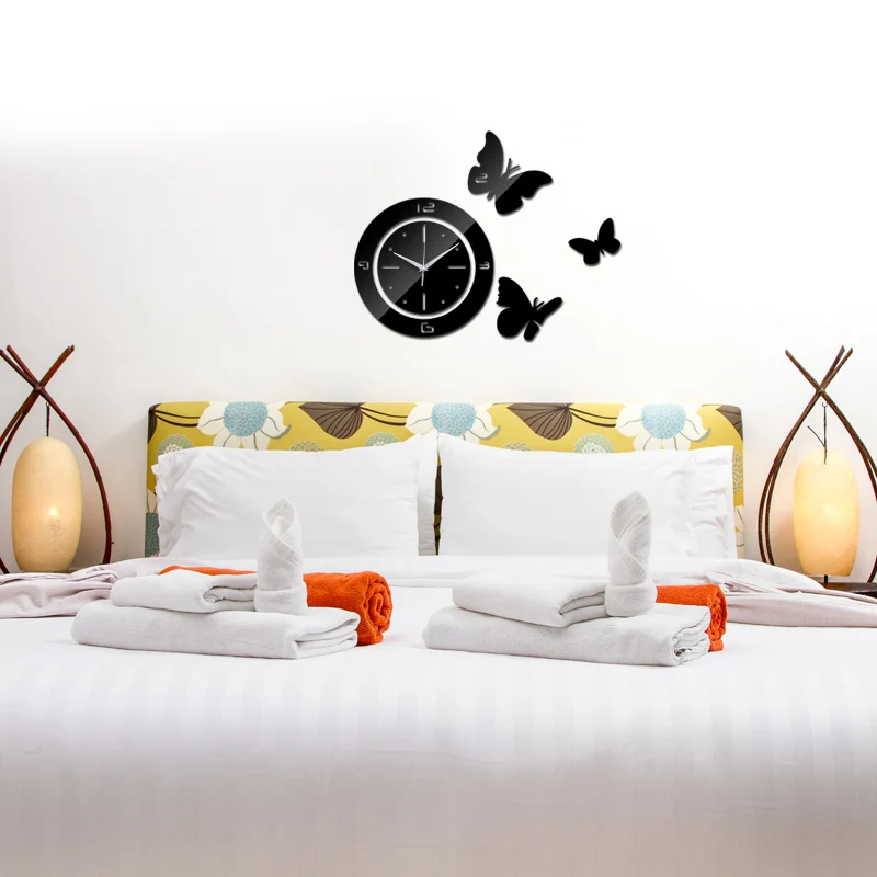 New fashion diy wall watches wall decoration Quartz diy wall clock multi-piece set mirror acrylic material wall clocks