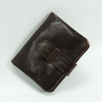

2019 men Genuine leather wallets vintage men's purse classic cowhide Money Clip High quality handmade wallet for men