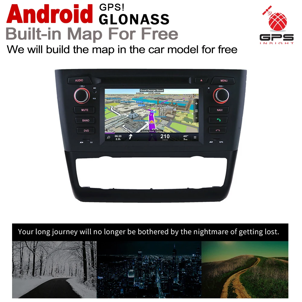 Sale 6.2" HD Stereo Android Car DVD GPS Navi Map For BMW 1 Series E81 E82 E87 E88 2004~2011 2 DIN multimedia player radio System 2
