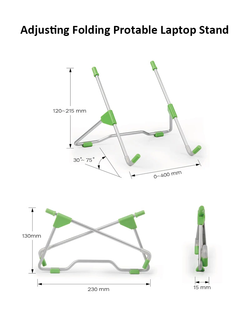Регулируемая Складная портативная подставка для ноутбука с углом обзора, высокое качество, кронштейн из алюминиевого сплава, планшеты, поддерживает ноутбук 10-17 дюймов