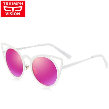 

TRIUMPH VISION Ladies Luxury Cat Eye Sunglasses Women Brand Designer Vintage Female Sun Glasses For Women Orecchiette New Shades