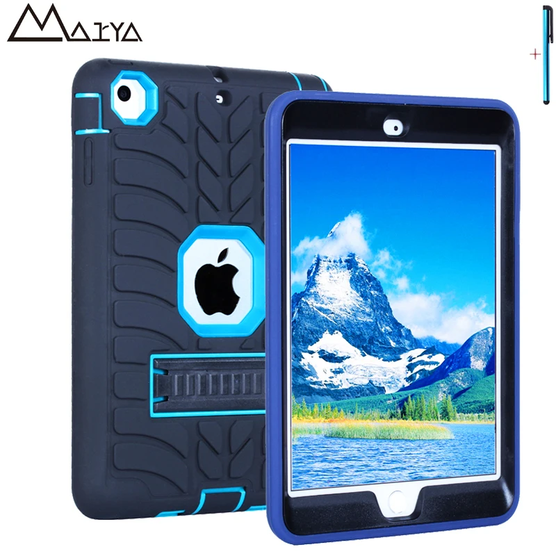 

Case For iPad mini 123 Resistance Kids Baby Safe Shockproof Heavy Duty Armor Silicone Hard Tablet Case Cover For iPad mini Case
