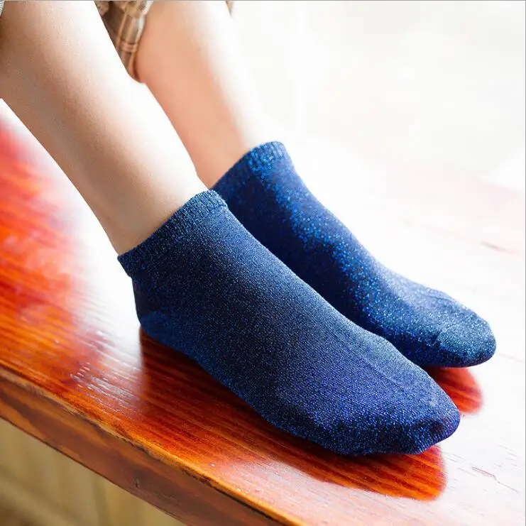 

1Pair Legant Lady Glitter Socks Women Bow Design Cotton Womens Socks Luxury Shiny Happy Socks Funny Cute Solid Fashion