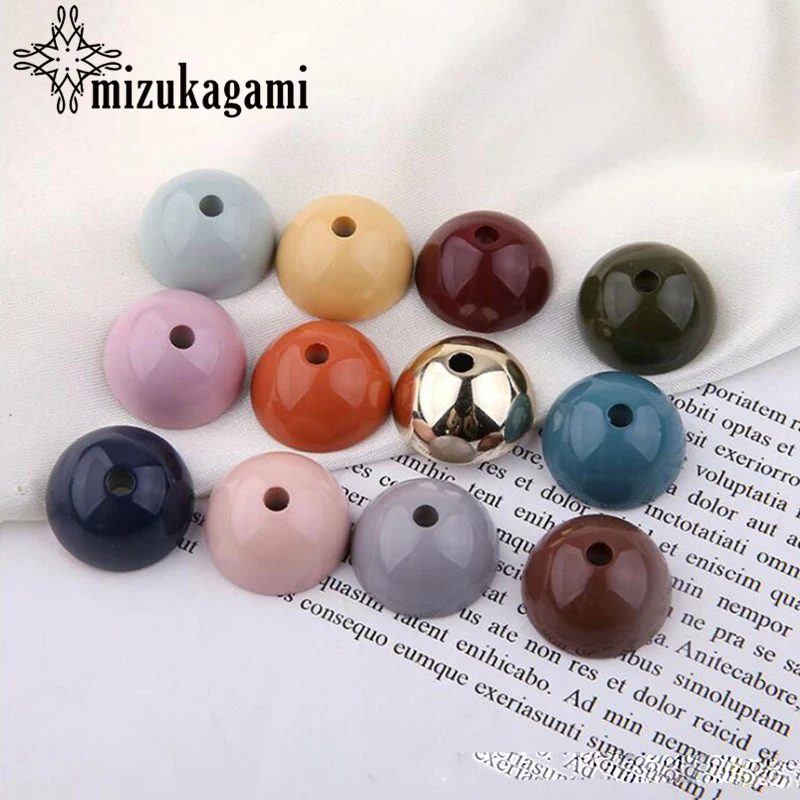 

Semi-Circular Resin Pendant With Holes Beads 10pcs/lot For DIY Fashion Earrings Jewelry Making Accessories