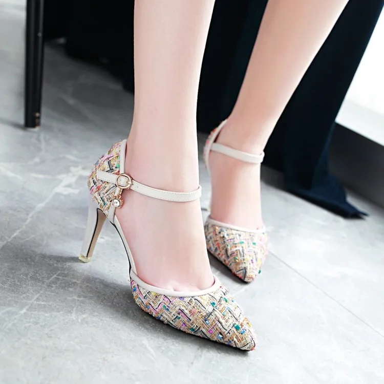 

Big Size 11 12 13 14 15 Ladies high heels women shoes woman pumps Buckl Shallow mouth High-heeled single shoes