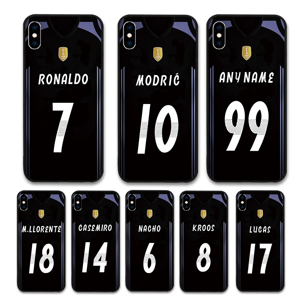 

European Football RONALDO MODRIC KROOS Jersey style Real Madrid Custom Names and Numbers case for iPhone XS Max Phones cases