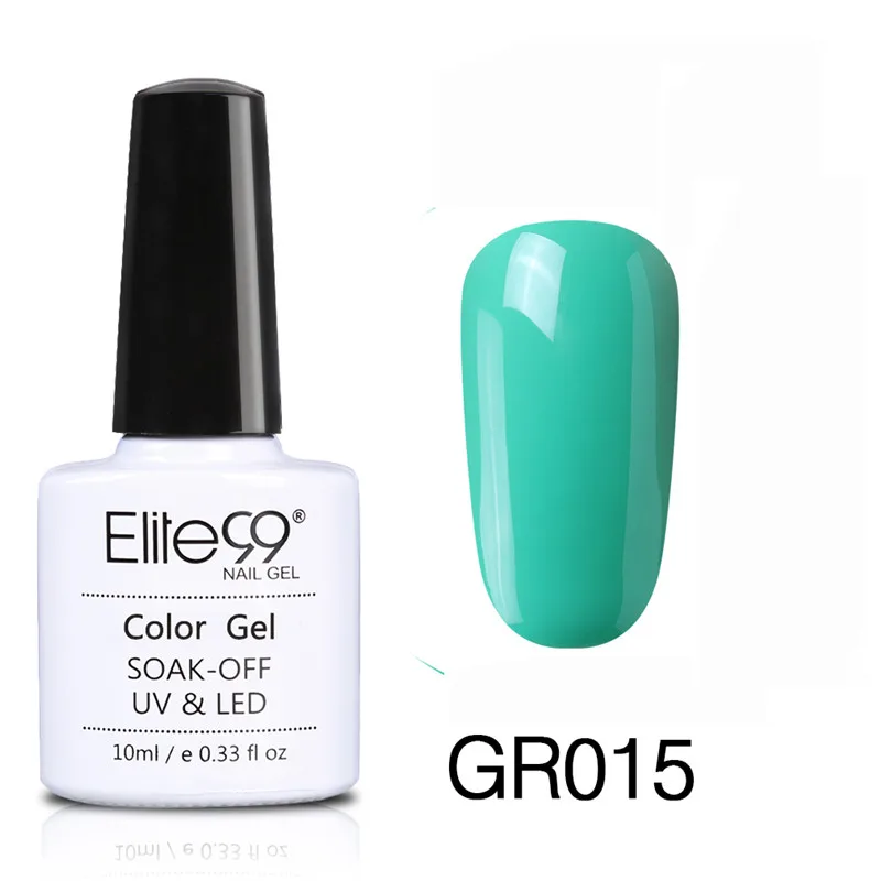 Elite99 10 мл зеленый цвет УФ светодиодный Гель-лак для ногтей Гель-лак DIY Дизайн ногтей Гибридный лак удаляющийся замачиванием Гель-лак GelLak - Color: GR015