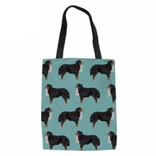 Парусиновые сумки для покупок для девочек экологический многоразовый складной Для женщин сумка через плечо сумка для покупок Бернские Сумка-переноска для собак Хлопковая Сумка-тоут