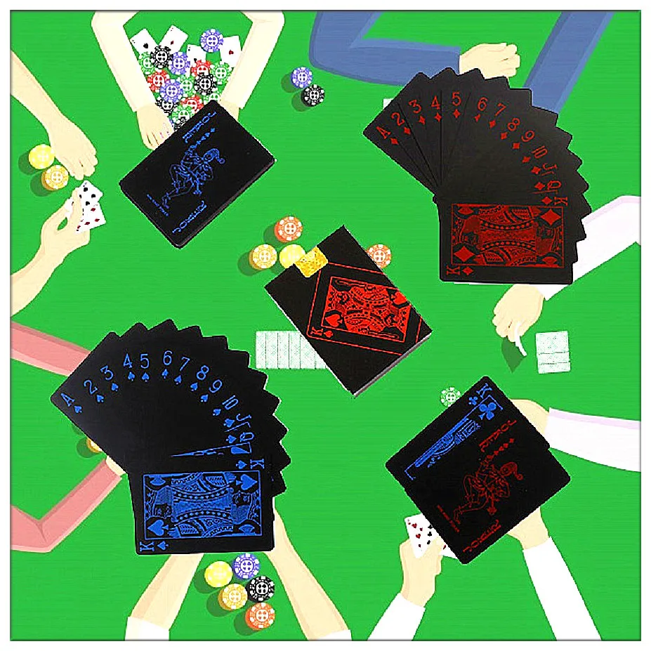 Качество водонепроницаемый ПВХ пластик игральные карты набор 54 шт. колода покер классические фокусы инструмент