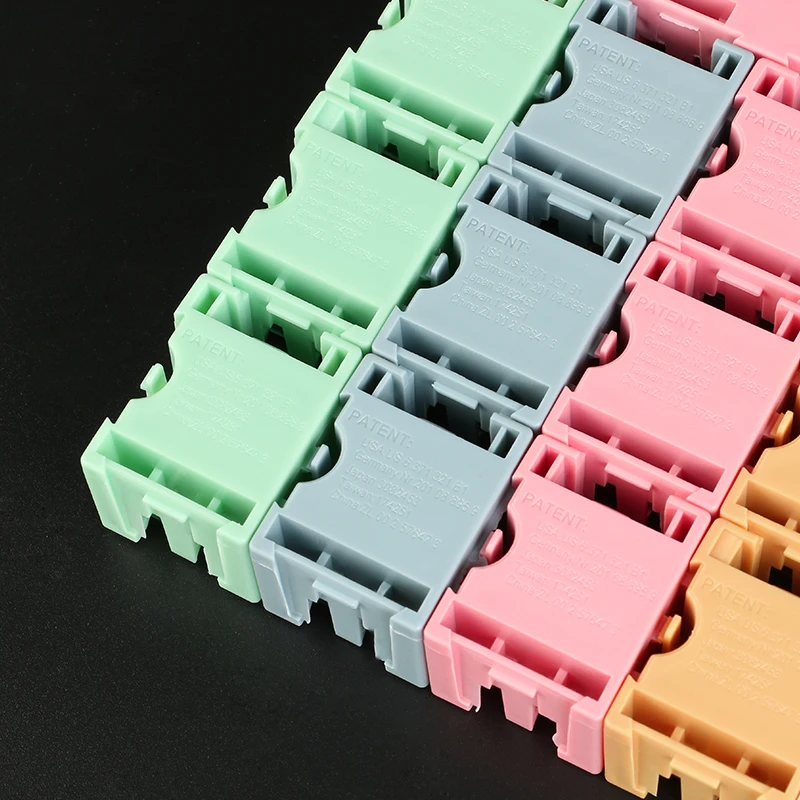 50Pcs Green SMT SMD Container Box Electronic Components Self-locking buckle Mini Storage Case (4)