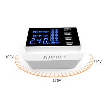 

Digital LED Display screen USB Charger USB Hub 4 Ports Smart Charging Mobile Phone Charger Adapter Dock Holder wall charger um