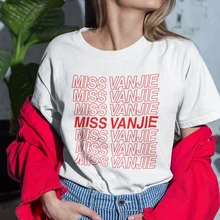Miss Vanjie T-Shirt femme, lettres drôles imprimées, Harajuku Tumblr Goth hauts