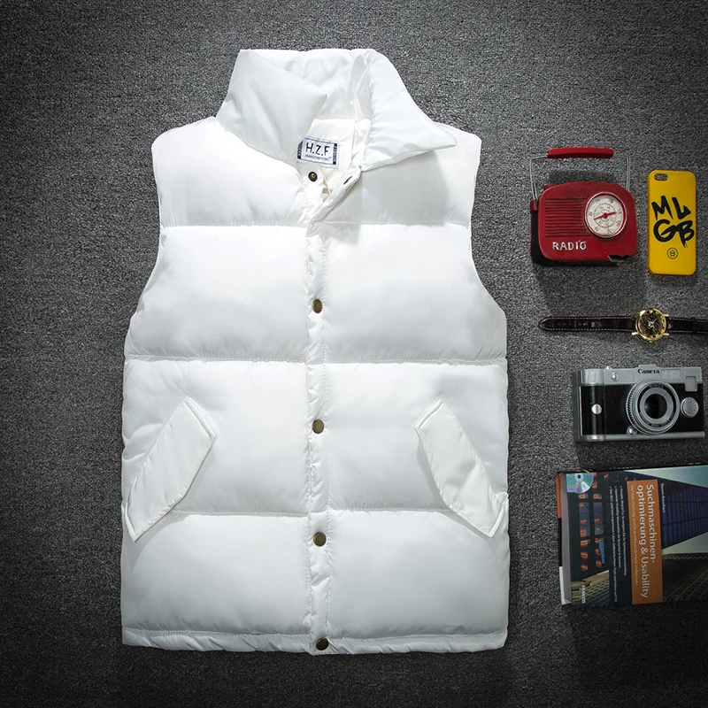 KUYOMENS Women And Men Vests Men's Sleeveless Outwear Jackets Winter Fashion Male Cotton-Padded Casual Thicken Coats Waistcoat