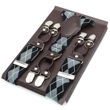 Мужские подтяжки на подтяжках, Эластичные подтяжки, Модные 6 клипсов, брюки в западном стиле, мужские подтяжки, свадебные аксессуары, sangle MBD8608