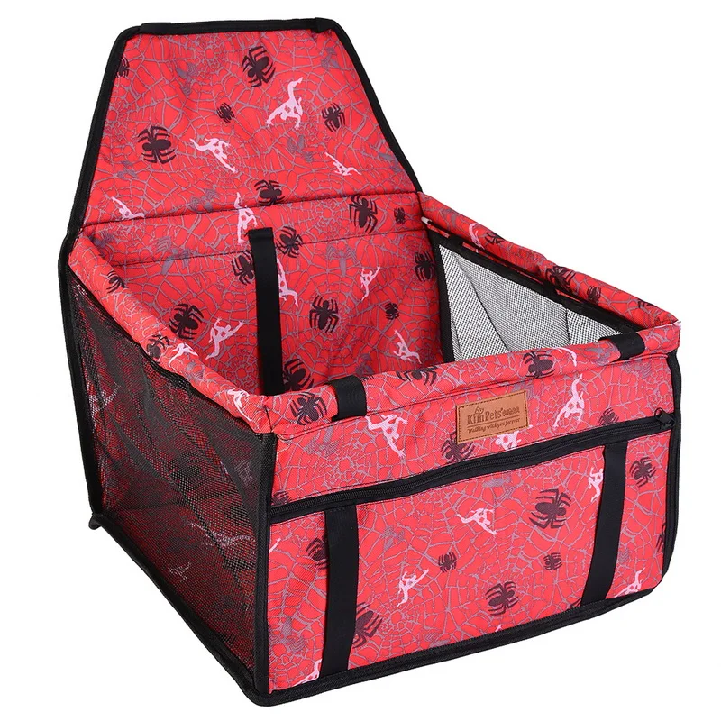 Travel 2 in 1 Carrier For Dogs Nylon Waterproof Folding Thick Pet Cat Dog Car Booster Seat Cover Outdoor Pet Bag Hammock Oxford - Цвет: red color