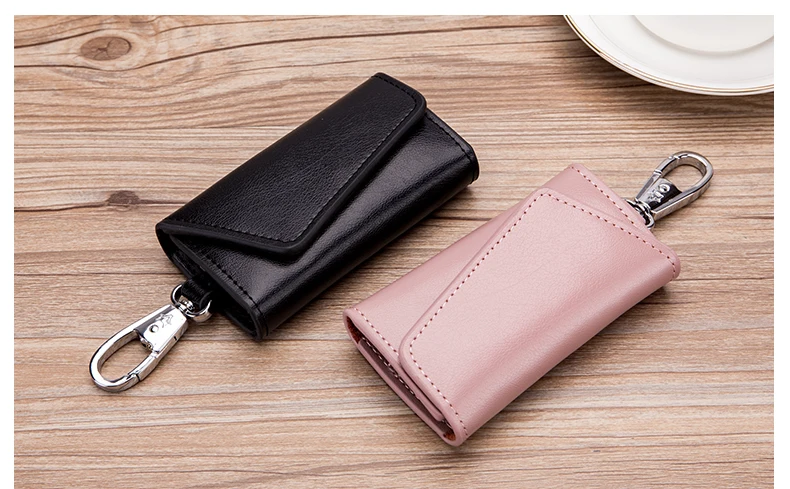Lomelobo Unisex Split Leather Key Wallet Men Multi-Function Coin Purse Organizer Key Case Women Credit ID Card Holder portomonee HCL978 Details (11)