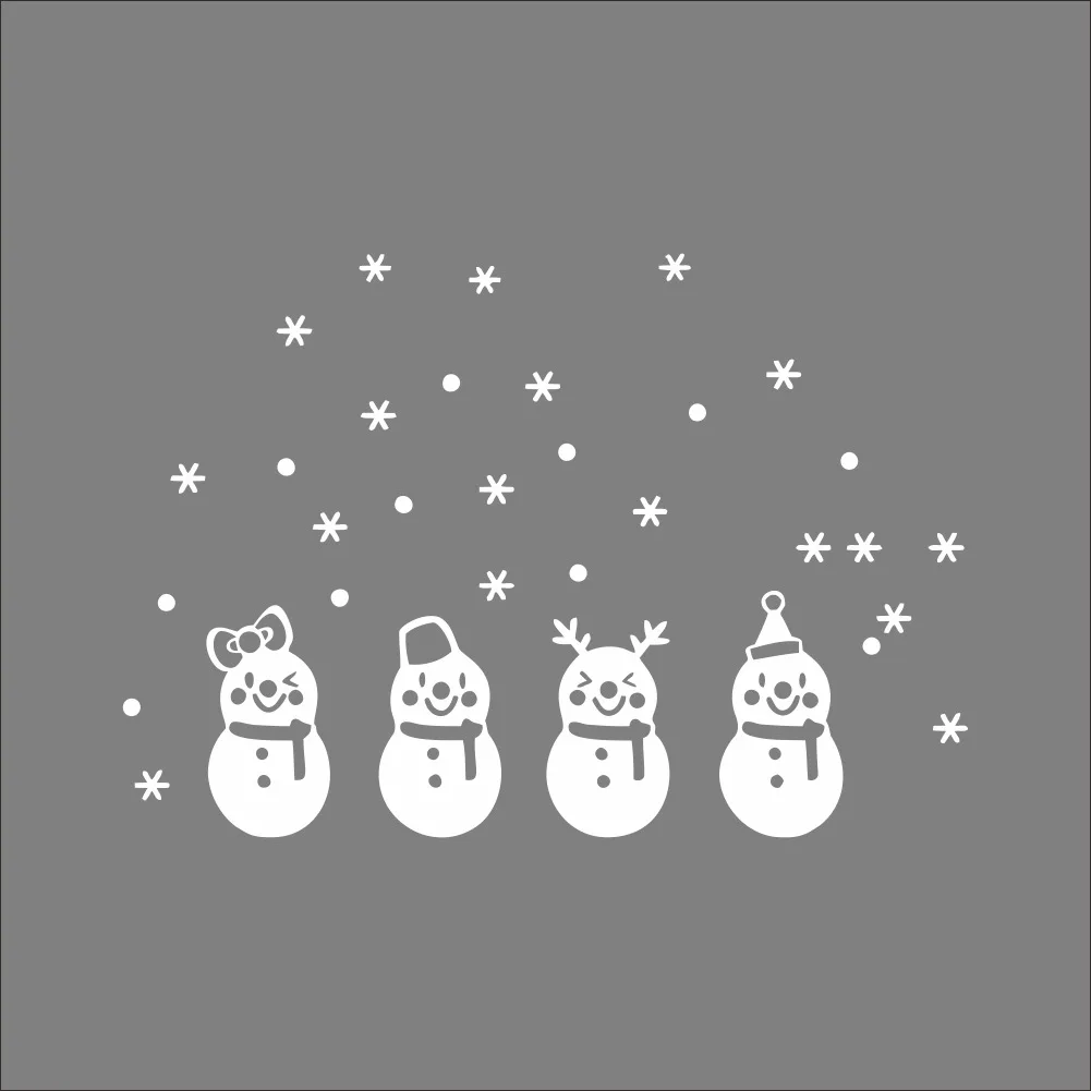white snowflake merry christmas xmas designed vinyl wall sticker wall decals window bedroom bathroom decor