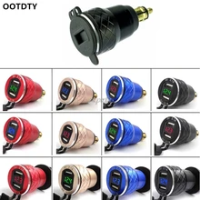 OOTDTY двойной USB 4.2A зарядное устройство гнездо светодиодный вольтметр Для BMW Triumph Hella мотоцикл