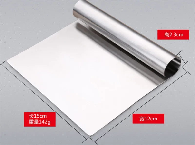 Kitchen Stainless Steel Smoother Edge Cake Scraper Flour Pastry Tool