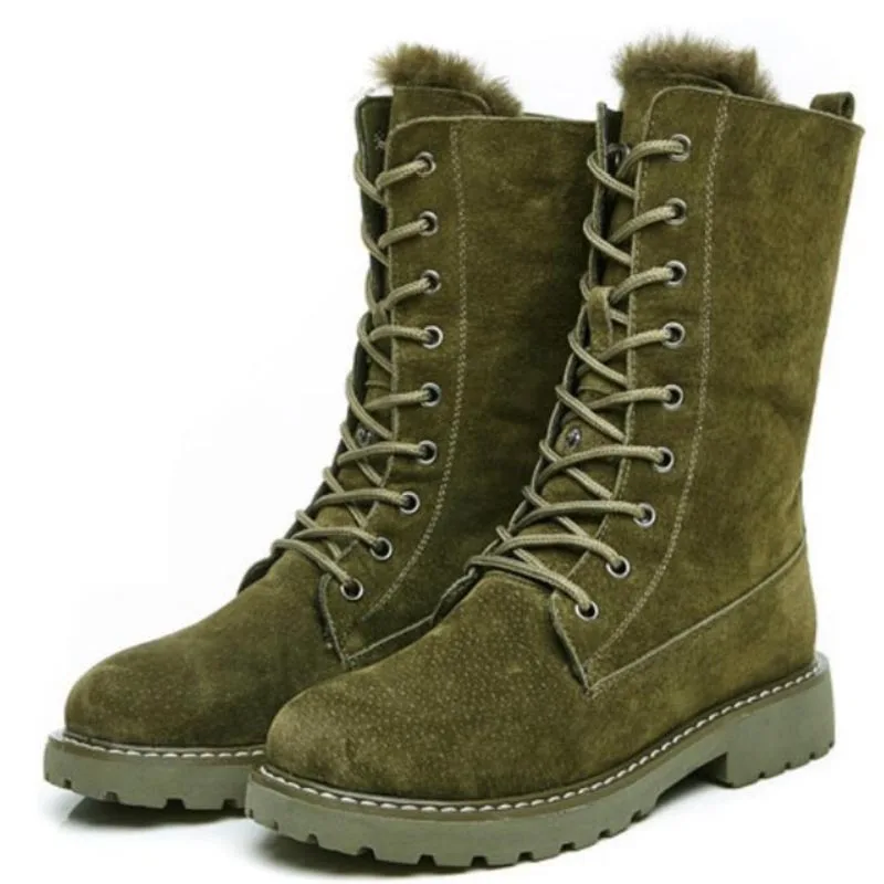 

Aidenkid2018 winter new retro leather thick high snow boots female soft bottom cotton boots wild plus velvet warm boots