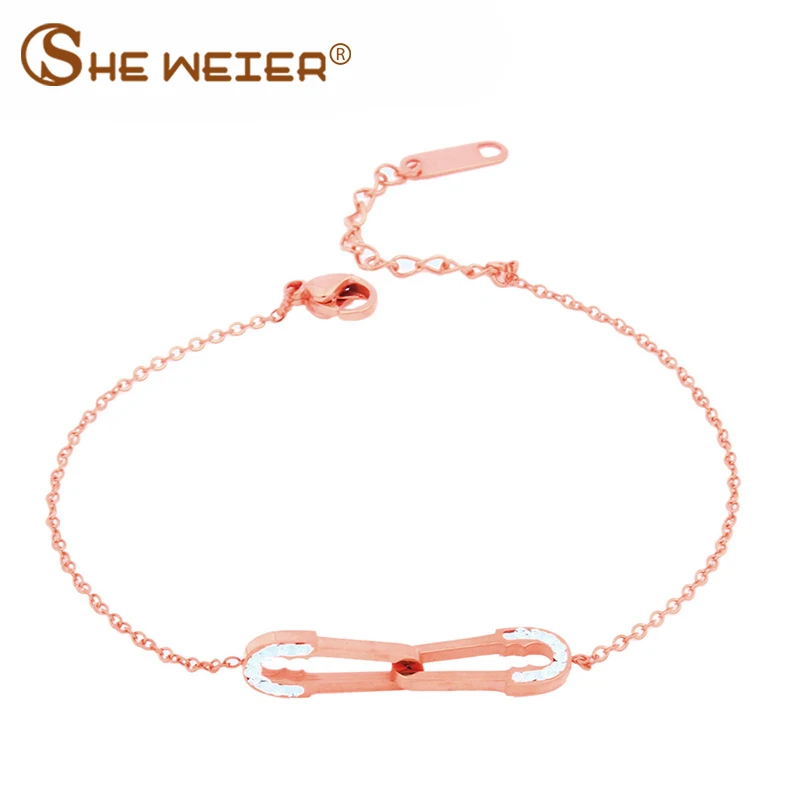 Женский браслет из нержавеющей стали SHE WEAR циркона для девушек очаровательные
