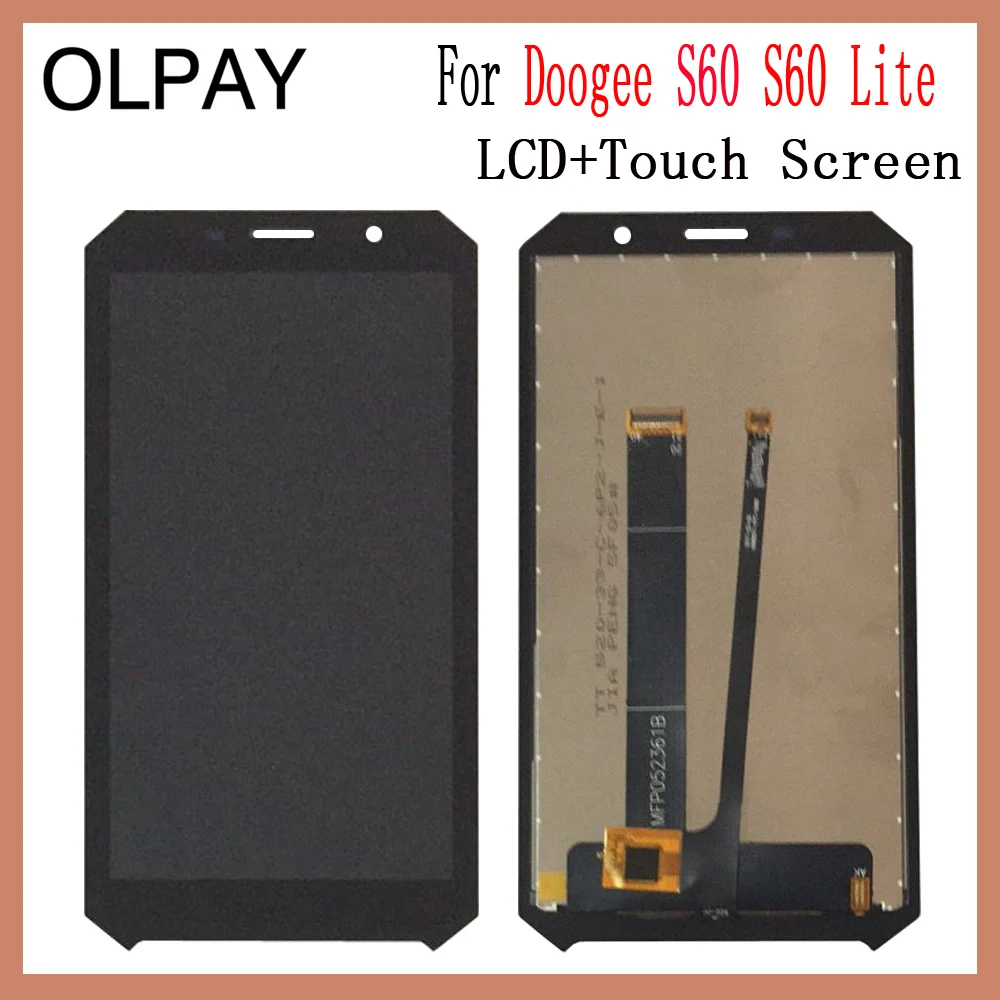 

OLPAY 5.2'' For New Original For Doogee S60 CellPhone LCD Display + Touch Screen Digitizer Assembly Replacement Glass Free Tools