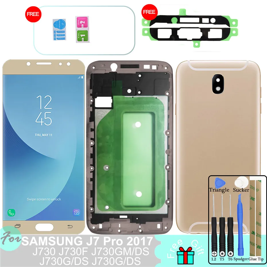 

SZHAIYU J730f LCD for Samsung J7 2017 Display J730 J730f LCD Display Touch Screen Digitizer Sensor with Frame J7 Pro 2017 LCD
