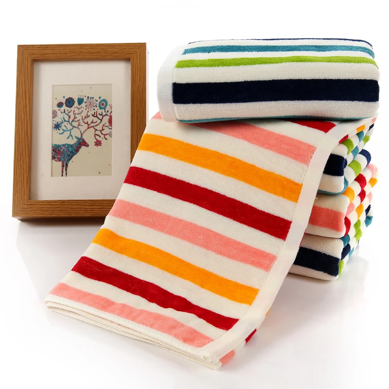 100 Cotton face towel colorful striped super soft machine washable