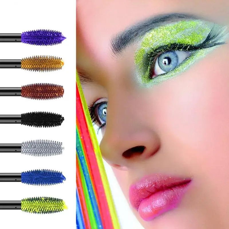 Magic colored 4d silk fiber lash mascara Waterproof Curling Lengthening Makeup Eye Lashes Blue Green Red Purple Black White