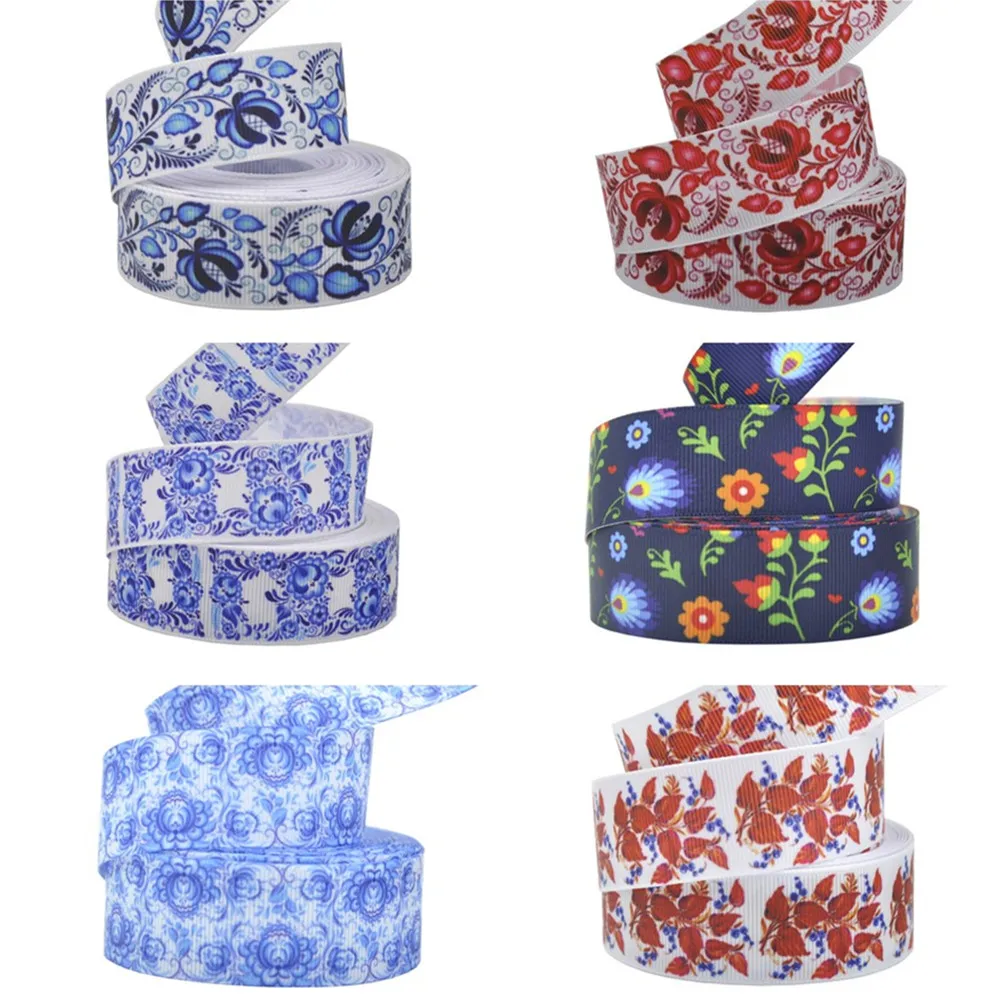

25 mm (5 yards/lot) grosgrain ribbon printed lovely floral series ribbons DIY Hair bow Handmade material