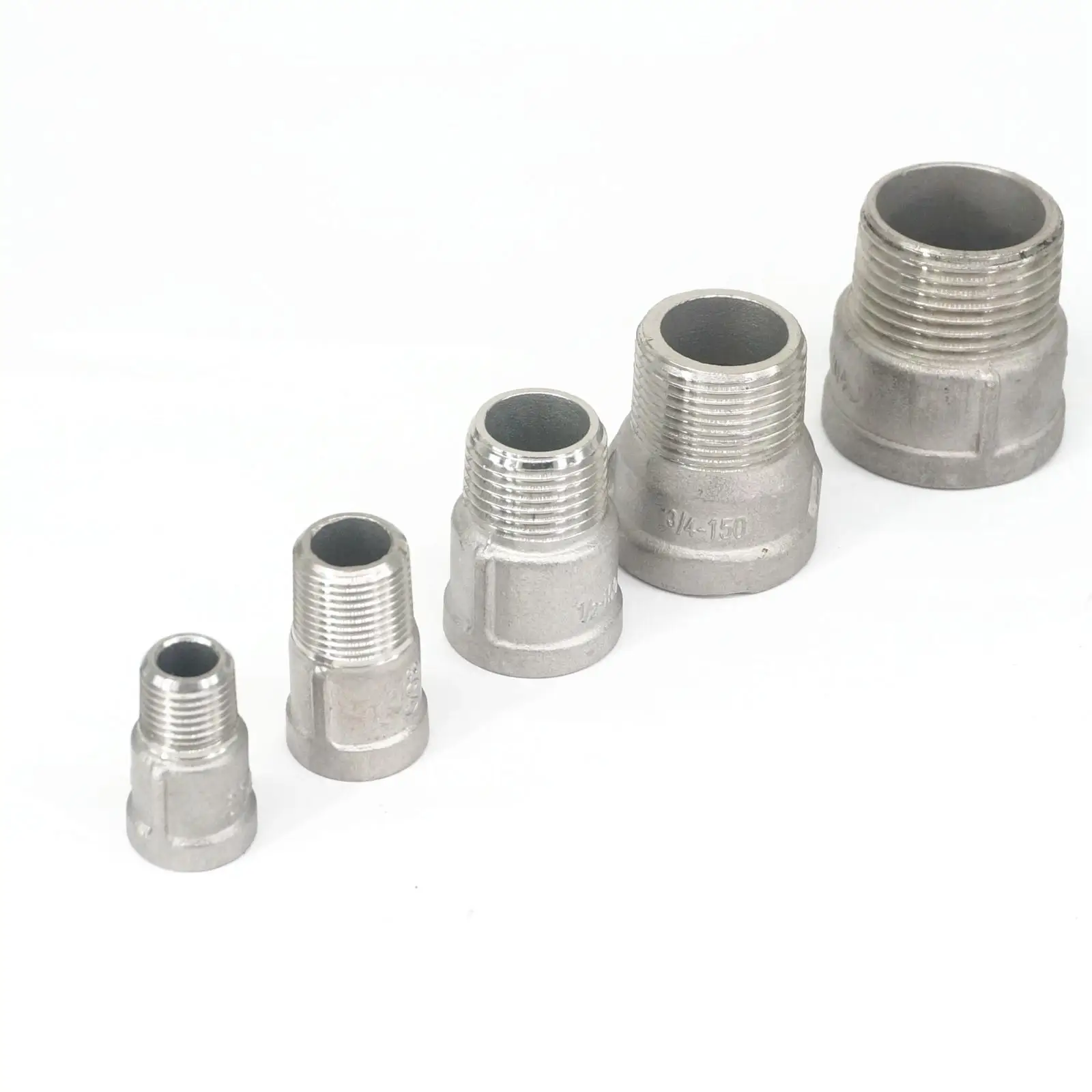 

1/4" 3/8" 1/2" 3/4" 1" 1-1/4" 1-1/2" BSP Female To Male 304 Stainless Steel Pipe Fittings Adapters Water Oil Air