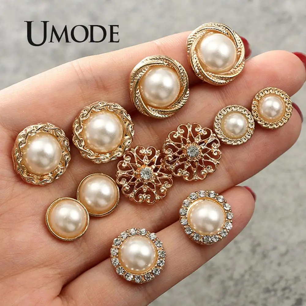 

UMODE Gold Color Pearl Earrings Set for women Small Flower Fancy Stud Earrings Fashion Korean Girls Handmade Jewelry UPE1343