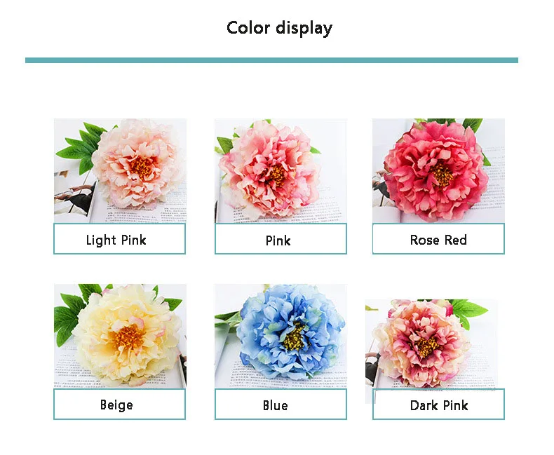 silk rose artificial Flower Peony  (12)