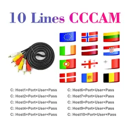 Быстрый стабильный 1 год Европа 10 линий Cccam для спутниковых Share Sever поддержка Италия испанско-португальский Германия Икс спутниковый ресивер