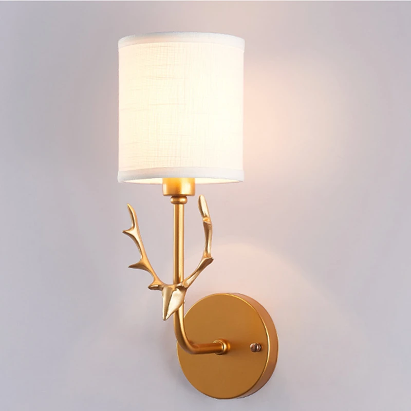 

E27 Wall Light Fixture Iron Deer Sconce Lamp Luminaire for Bedroom Living Room Stairs Loft House Home Decor Bedroom Headboard