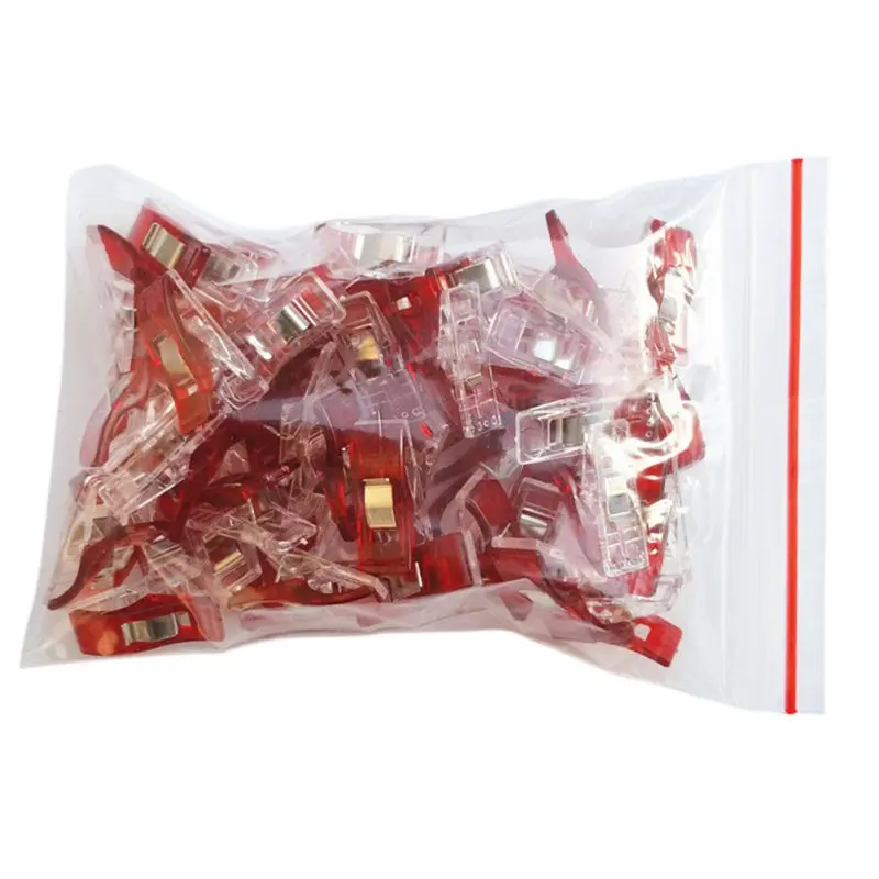 50 шт. красный пластиковый держатель для рукоделия Лоскутная Ткань для шитья, шитья, вязания, одежды
