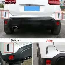 Tonlinker Esterno paraurti Posteriore presa di Adesivi Copertura per Citroen C5 aircross 2017-18 Car Styling 2 PCS ABS Cromato copertura autoadesivo