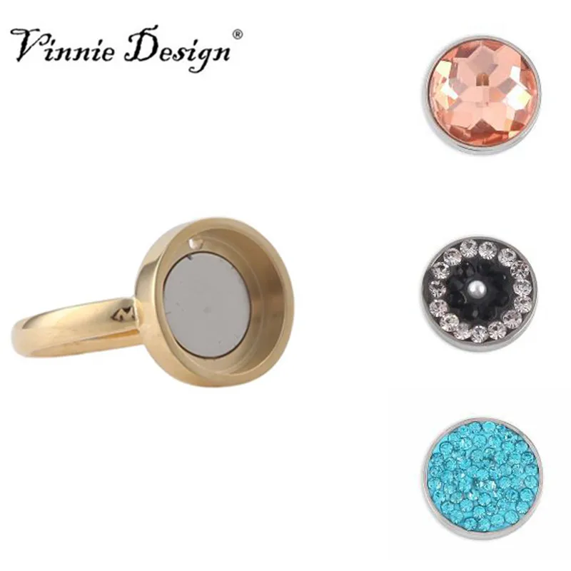 

Vinnie Design Jewelry Carpe Diem Cambio Ring with 3pcs Interchangeable Magnetic Coin Size 7# 8# 9#