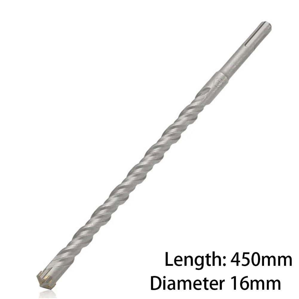 

16*450mm Sds Plus Crosshead Twin Spiral Hammer Drill Bits Woodwork Twist Round Shank Twist Electric Hammer Drill Bit