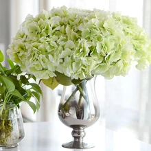5 голов большой цветок гортензии Шелковый букет имитация растений стол офис дома вечерние свадебное украшение для гостиницы поддельные цветы