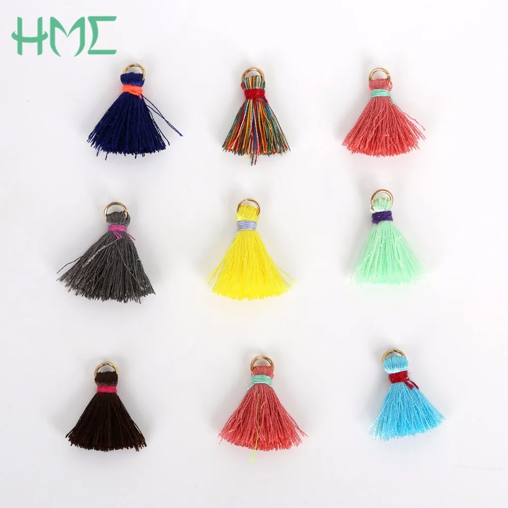 20mm+5mm 10pcs/lot Mixed Circle Golden Cap Small Mini Key Tassel Fringe
