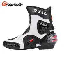 Riding Tribe Windproof Leather Middle Cylinder Motorcycle Boots Knight Riding Shoes Motorcycle Riding Shoes Motor Boots