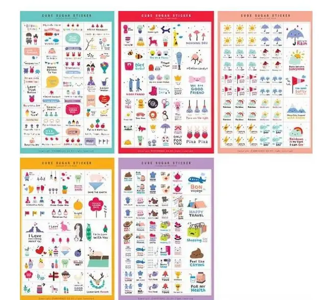 5 sheets set qute annhouse happy days pvc diary stickers notebook planner sticker sheets