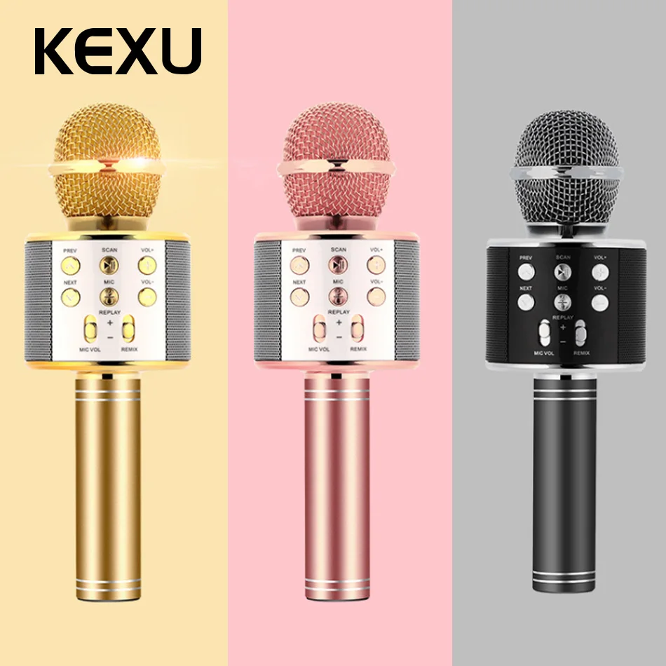 WS 858 wireless microphone professional condenser karaoke mic bluetooth stand radio mikrofon studio recording studio WS85