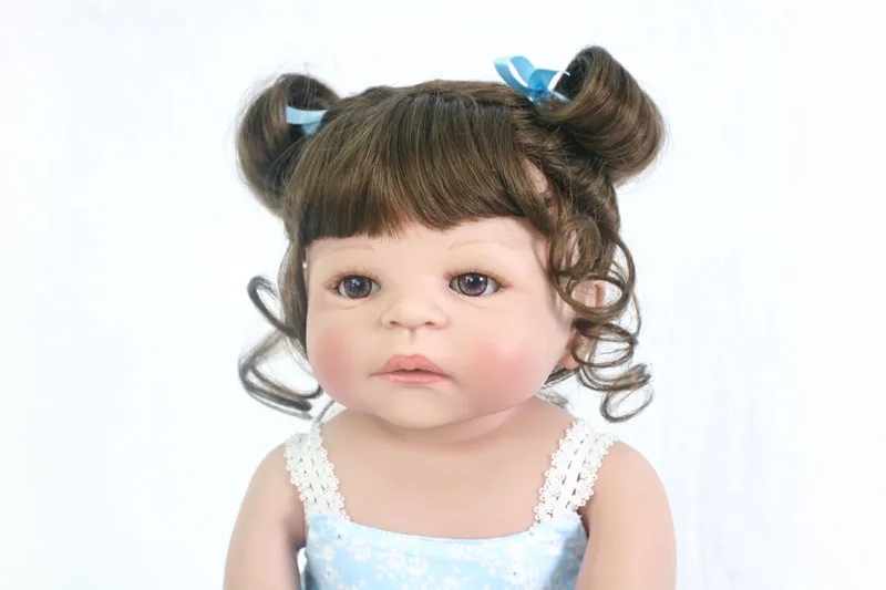 55 см Новый всего тела силикона Reborn Baby Doll Игрушки для девочек Bonecas 22 дюймов новорожденных принцессы Bebe живые младенцы подарок на день