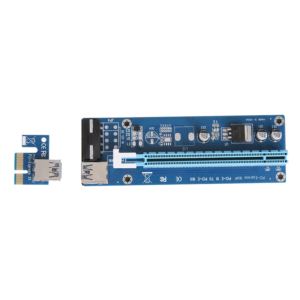 

130X44X15mm 60cm Wire Length PCI-E 1X to 16X Extender Riser Card USB3.0 SATA 15Needle To 4Pin IDE Molex Power Supply for Mining