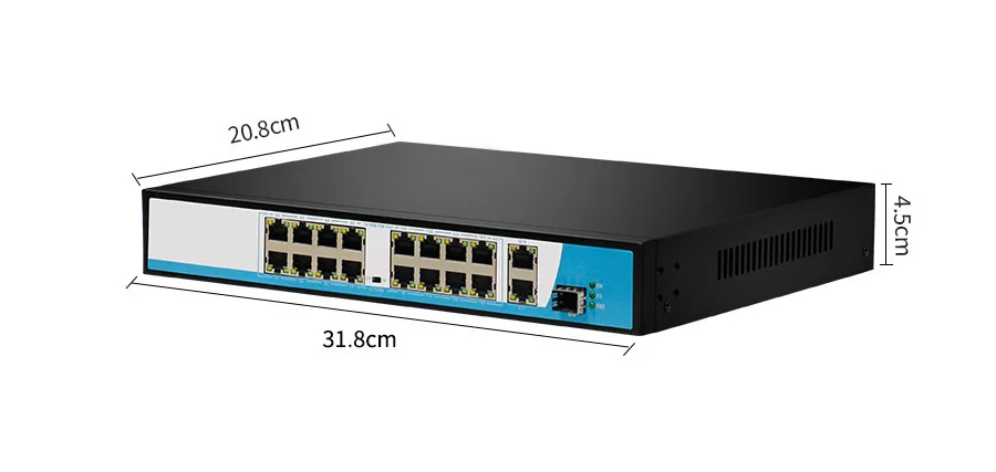 16ch poe switch for IP Camera Security System POE-SW16+2 8-3