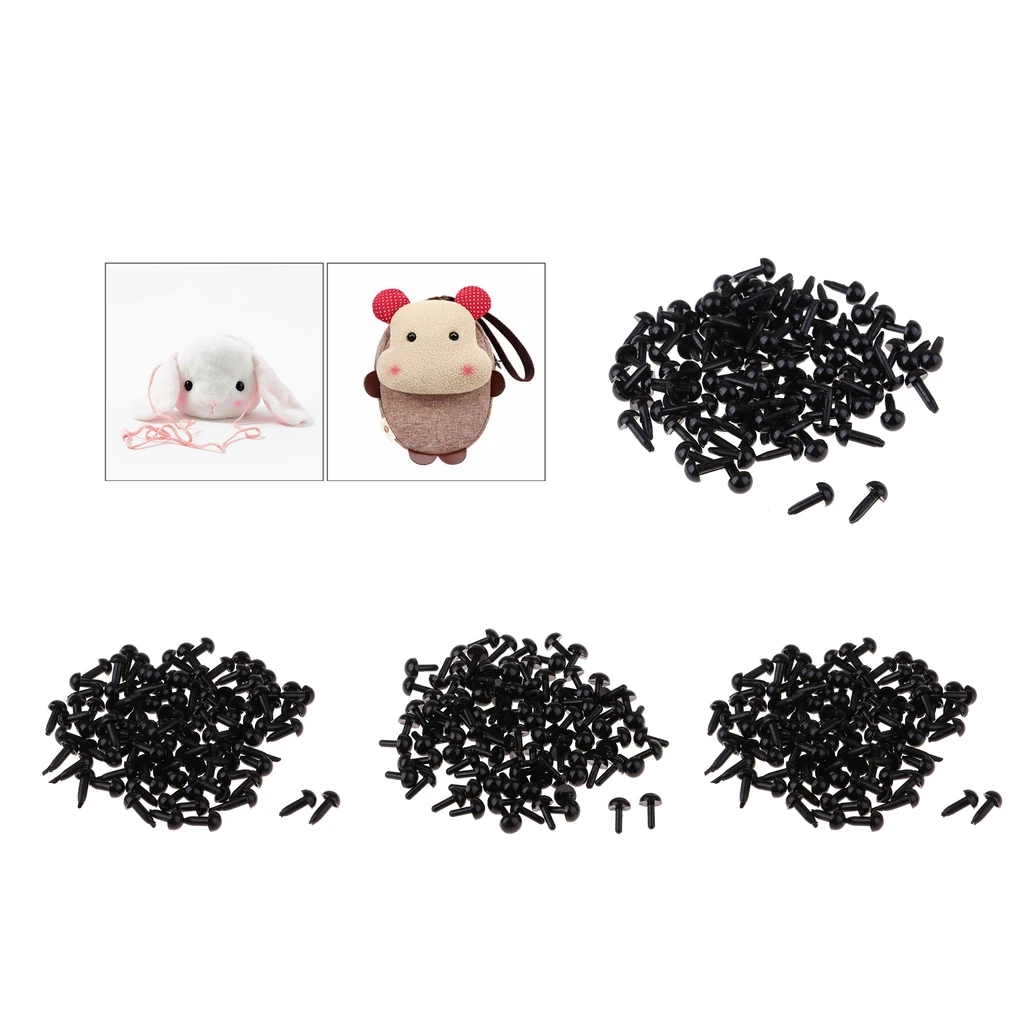 MagiDeal 100Pcs Black Acrylic Safety Eye Eyeballs Doll Puppets Toy DIY Craft for dolls accessories kids DIY craft materials