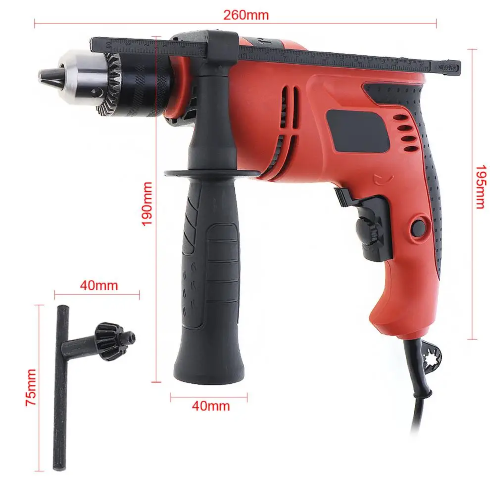 AC 220V 2900rpm Stepless Shift Impact Drill with